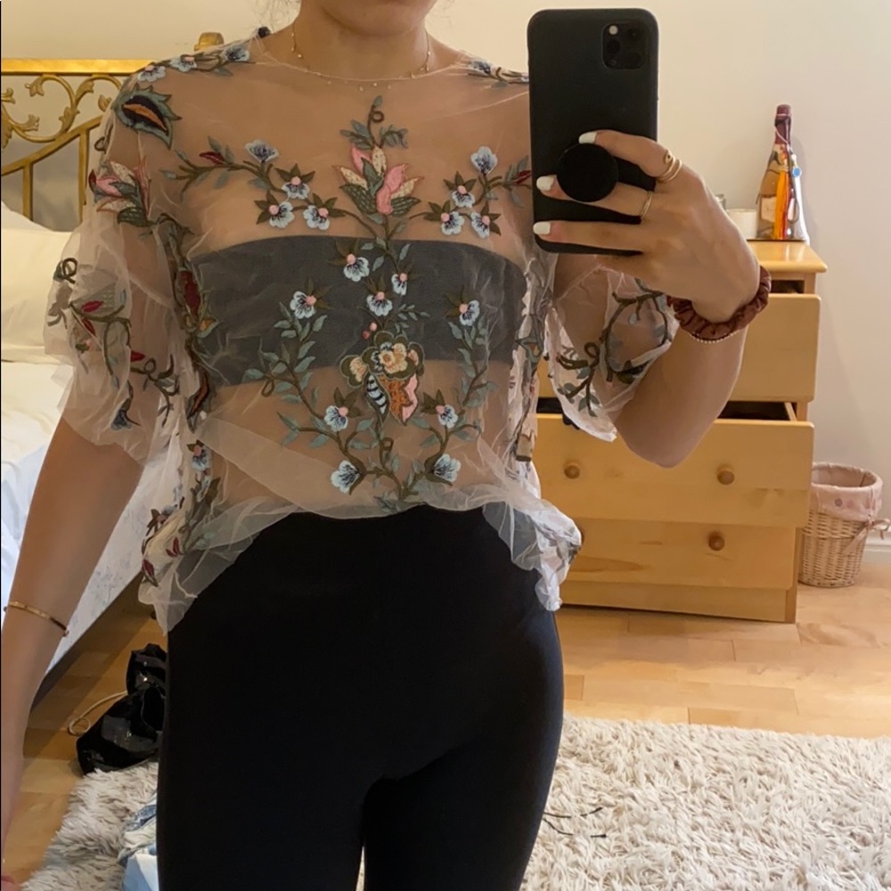 Sheer floral top